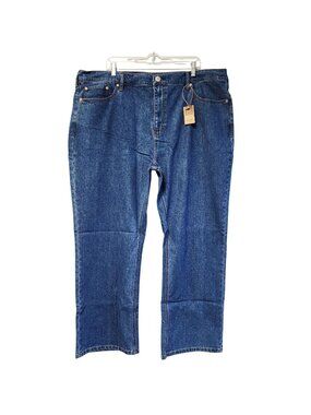 Apuror Mens Blue Denim Jeans 44W 30L Classic Fit Stretch Casual Pants